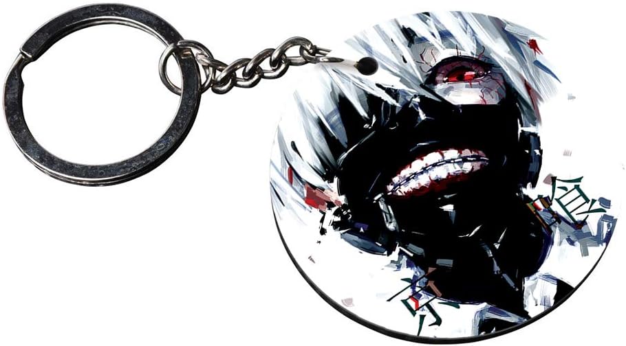 DASM United Round Shape Printed Wooden Keychain | Anime White Boy Smiling | Round Shape keyrings | Round Shape Keychains| Printed keyrings