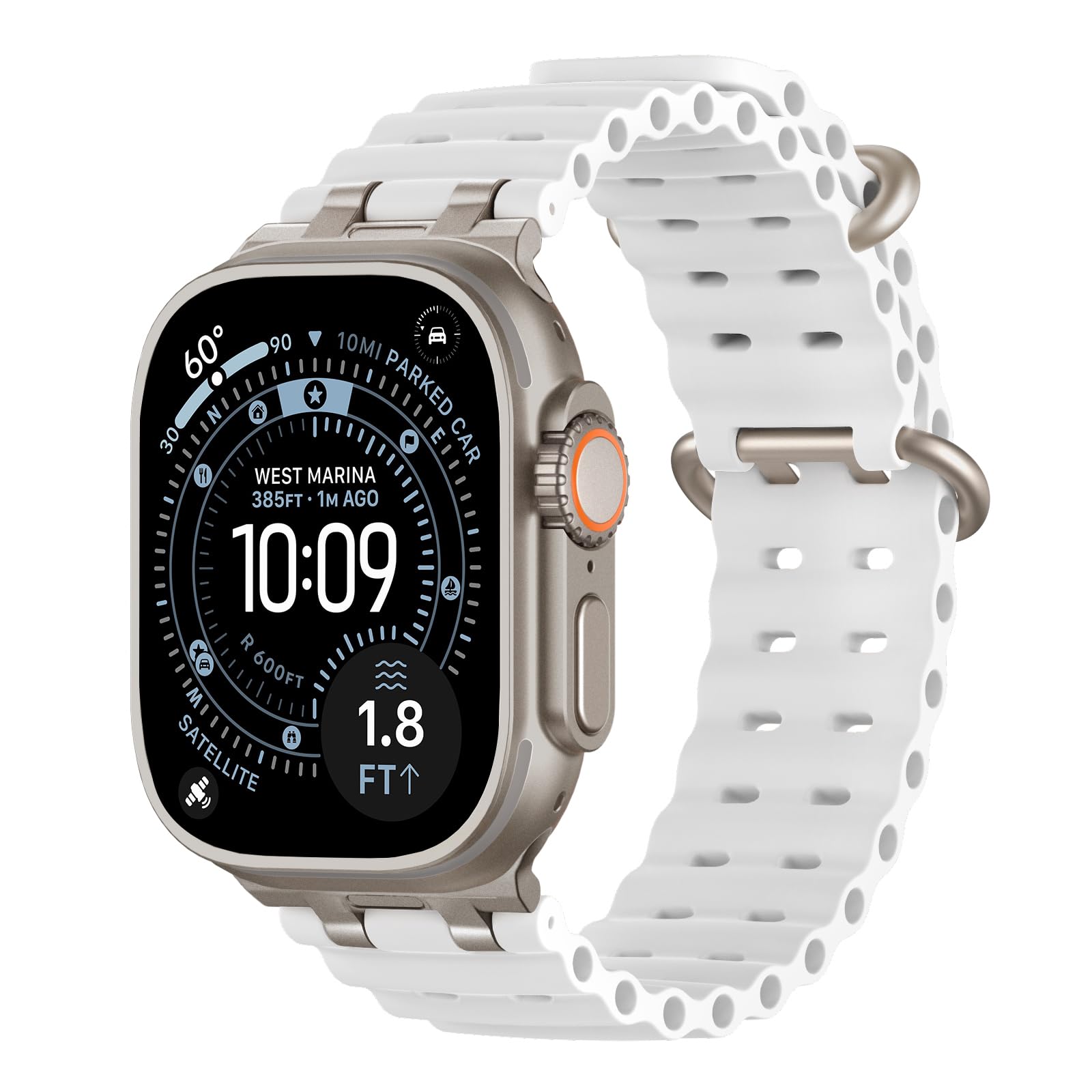 TiMOVO Ocean Band Compatible with Apple Watch Ultra 3/2/1 49mm, Upgraded Metal Connector Breathable Sport Watch Strap for Men Women