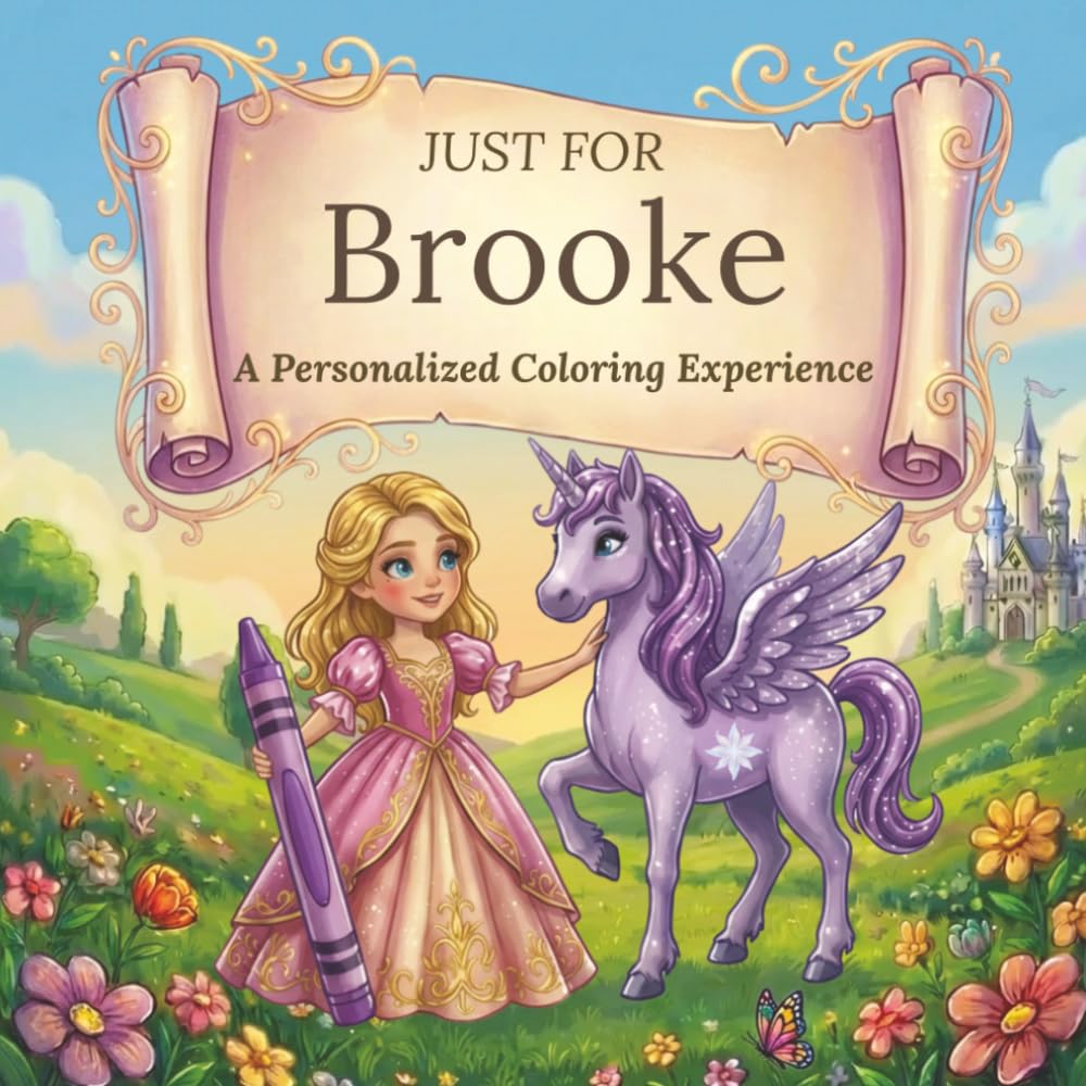 Just for Brooke: A Personalized Coloring Experience: 50 total coloring pages | 28 coloring pages featuring Brooke's name | 22 coloring pages themed for girls (Personalized Coloring Book Series)