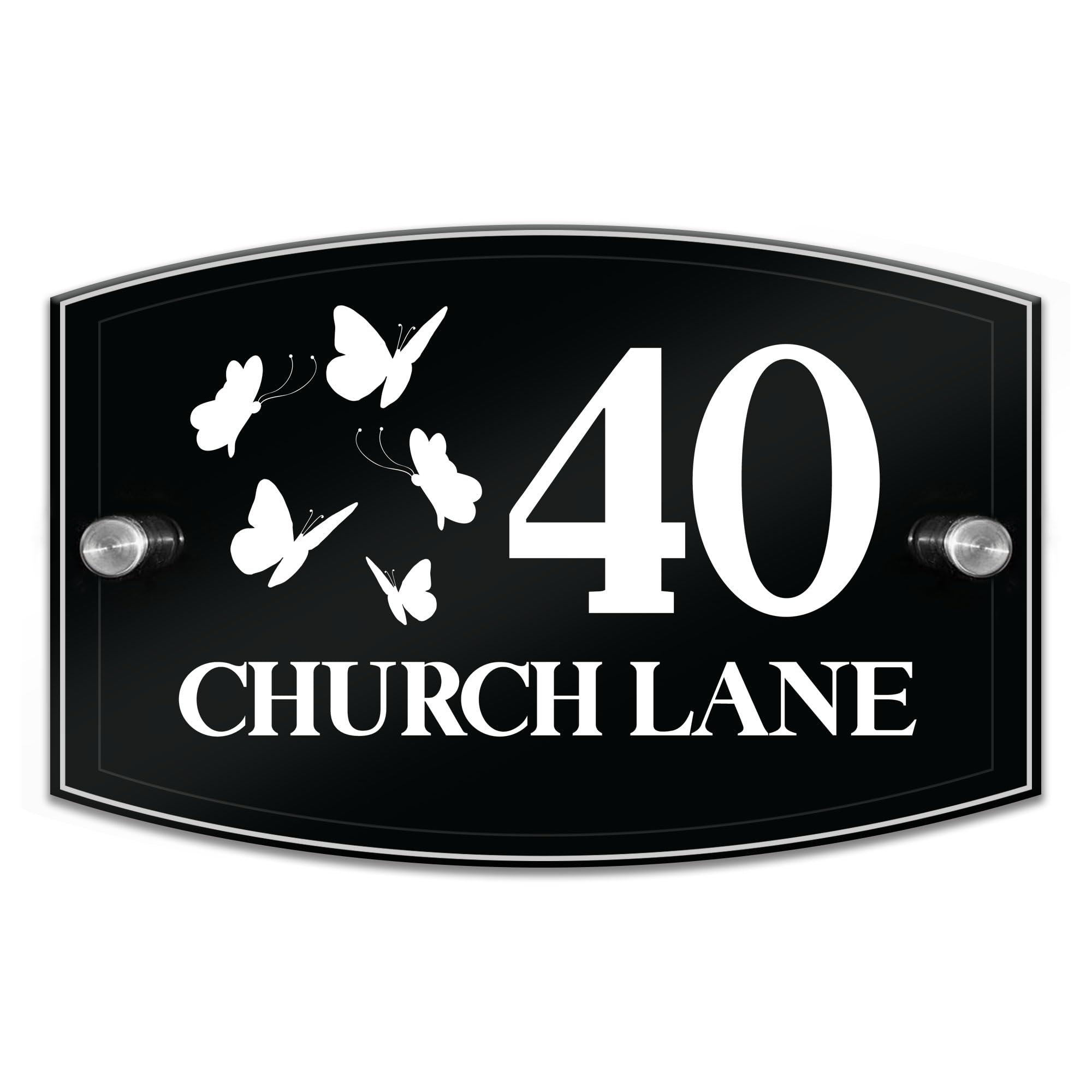 Red Ocean Contemporary House Sign Plaques, Personalised Door Number Address Name Plate, New Home Door Sign, Black Acrylic Home Door Plaque, Custom Address Plaque