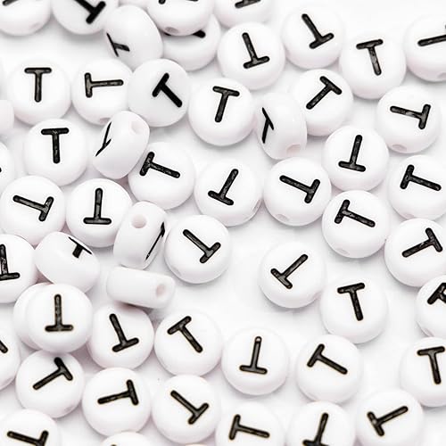 Vista 19 de 500 cuentas acrílicas de letras de 0.236 x 0.157 pulgadas, cuentas del alfabeto para hacer joyas, cuentas de letra C para hacer pulseras, collares