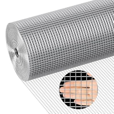 apbgwj 304 Stainless Steel Welded Wire Mesh, 1/2 inch Hardware Cloth, 19 Gauge Chicken Wire Fence Mesh Cage Poultry Garden Plant Support Containment Fence(15.7in×24ft)