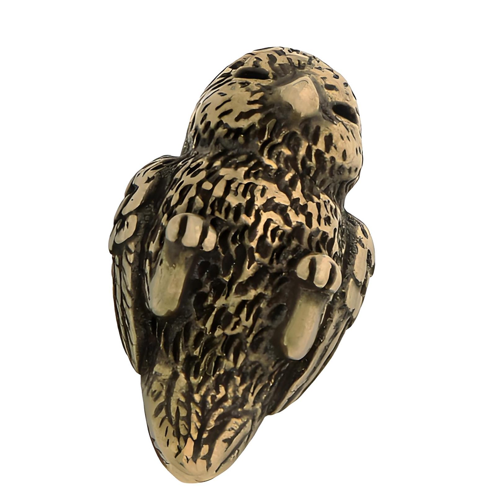 PANGBOER Classical Brass Sparrow Statue with Antique Finish Artistic Ornament Bookshelves Display Antique Miniature Bird Figurine Decors Antiqued Brass Sparrow Sculpture
