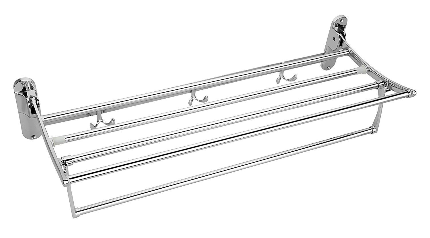 Denique Stainless Steel Folding Towel Rack for Bathroom,Towel Stand,Towel Hanger,Bathroom Accessories,24 Inch, 4