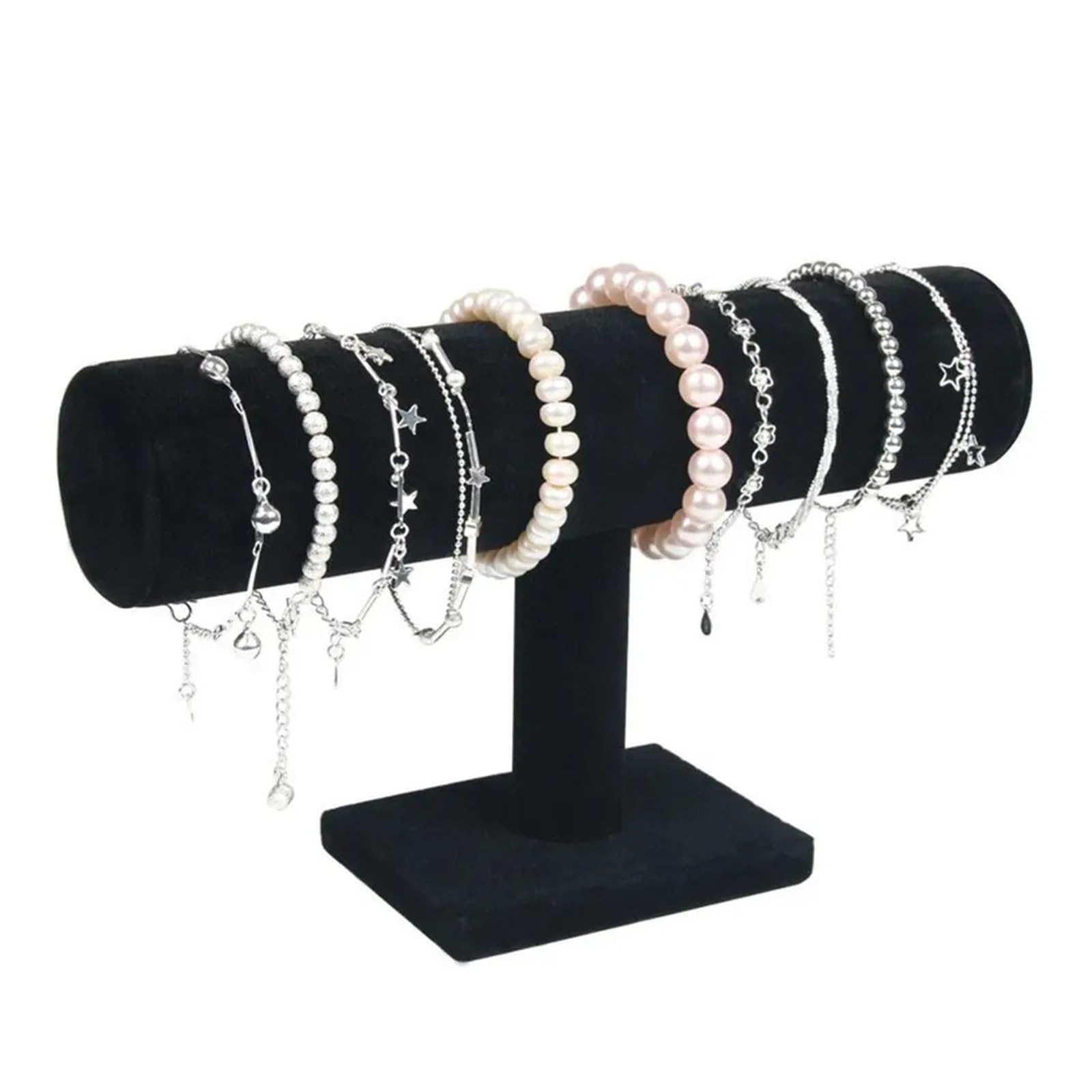 XPJYUA Watch Stand Velvet Bracelet Chain Watch Upright Display Rack Jewelry Organizer Hard Stand Holder(01)