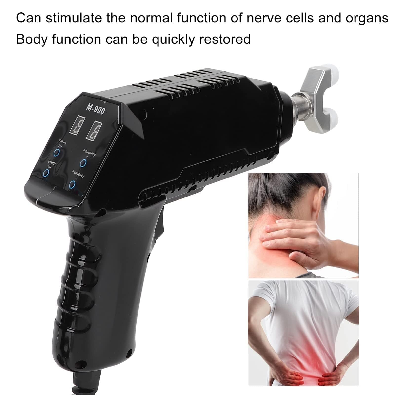 Pistola de corrección de masaje de columna vertebral, herramienta de ajuste quiropráctico eléctrico, herramienta de terapia de alivio del dolor de fuerza de 9 engranajes for alivio de articulaciones,