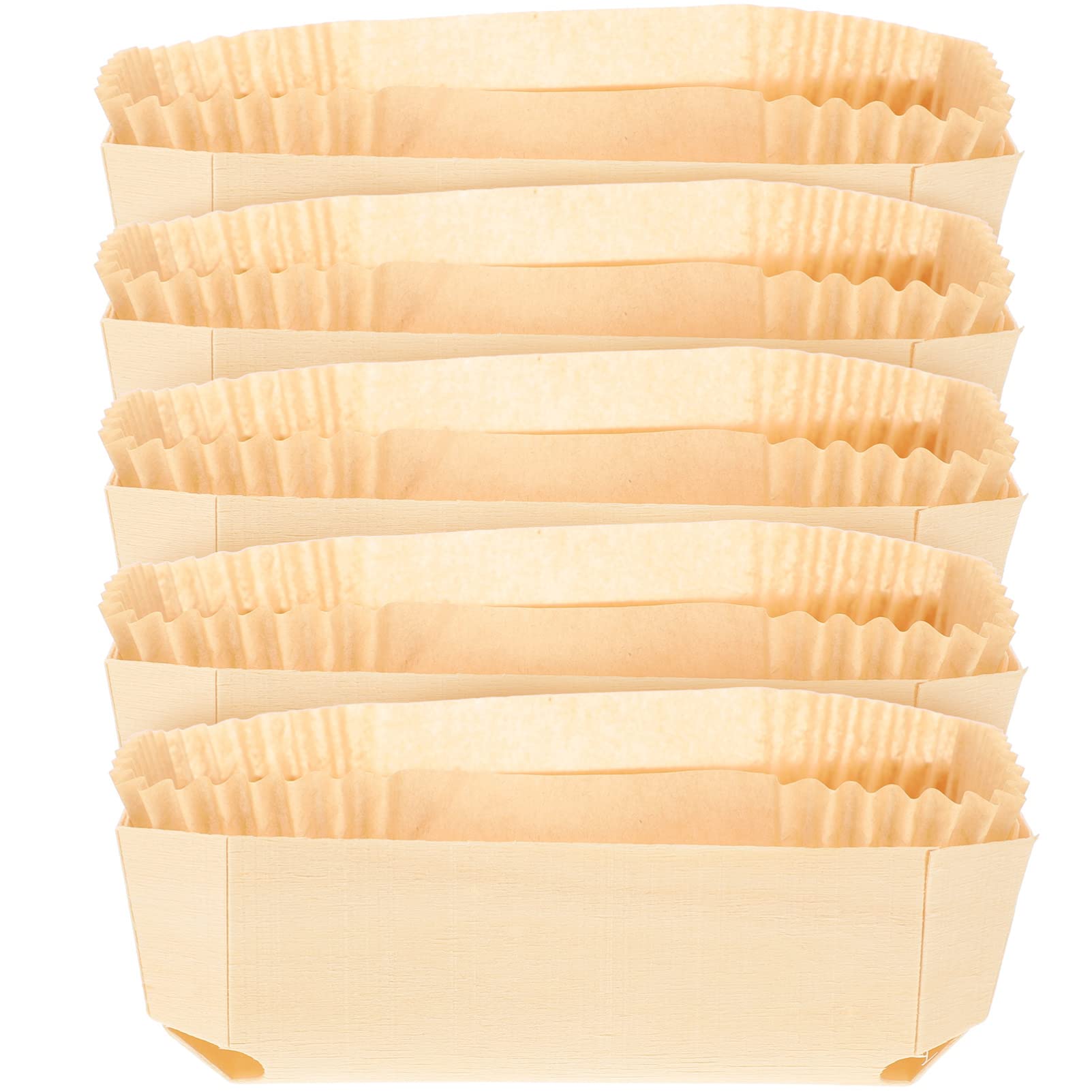 Produktbild von 5-teiliges Holzbackform-Set Mit Backpapier-Einlagen – Rechteckig Für Brot, Kuchen & Snacks, Ofenfest
