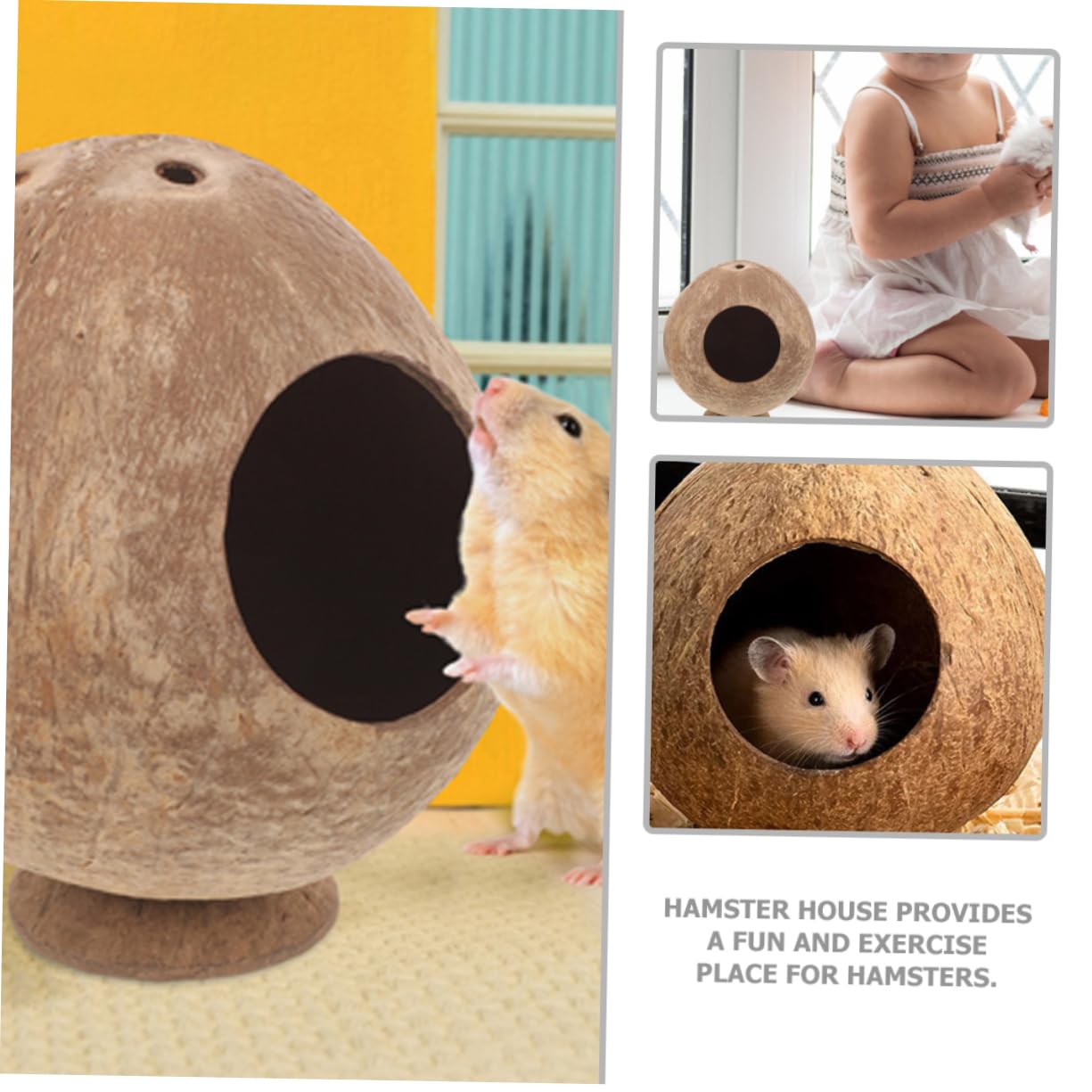 PRETYZOOM 4 Pièces Jouet Nid De Hamster Cachette De Hamsters Un Hamster Frappe Une Maison Cachette De Rat à La Maison Accessoires De Jouets De Cachette De Cobaye Coquille De
