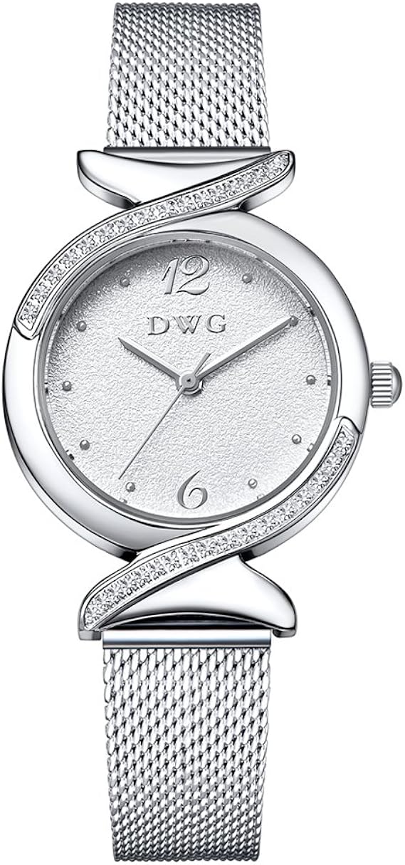 Amazon 腕時計 レディース ｄｗｇ 最新デザイン 日本製クォーツ シンプル 柔らかなメッシュベルト 細いバンド シルバー 可愛らしい プレゼント ギフト レディース腕時計 腕時計 通販
