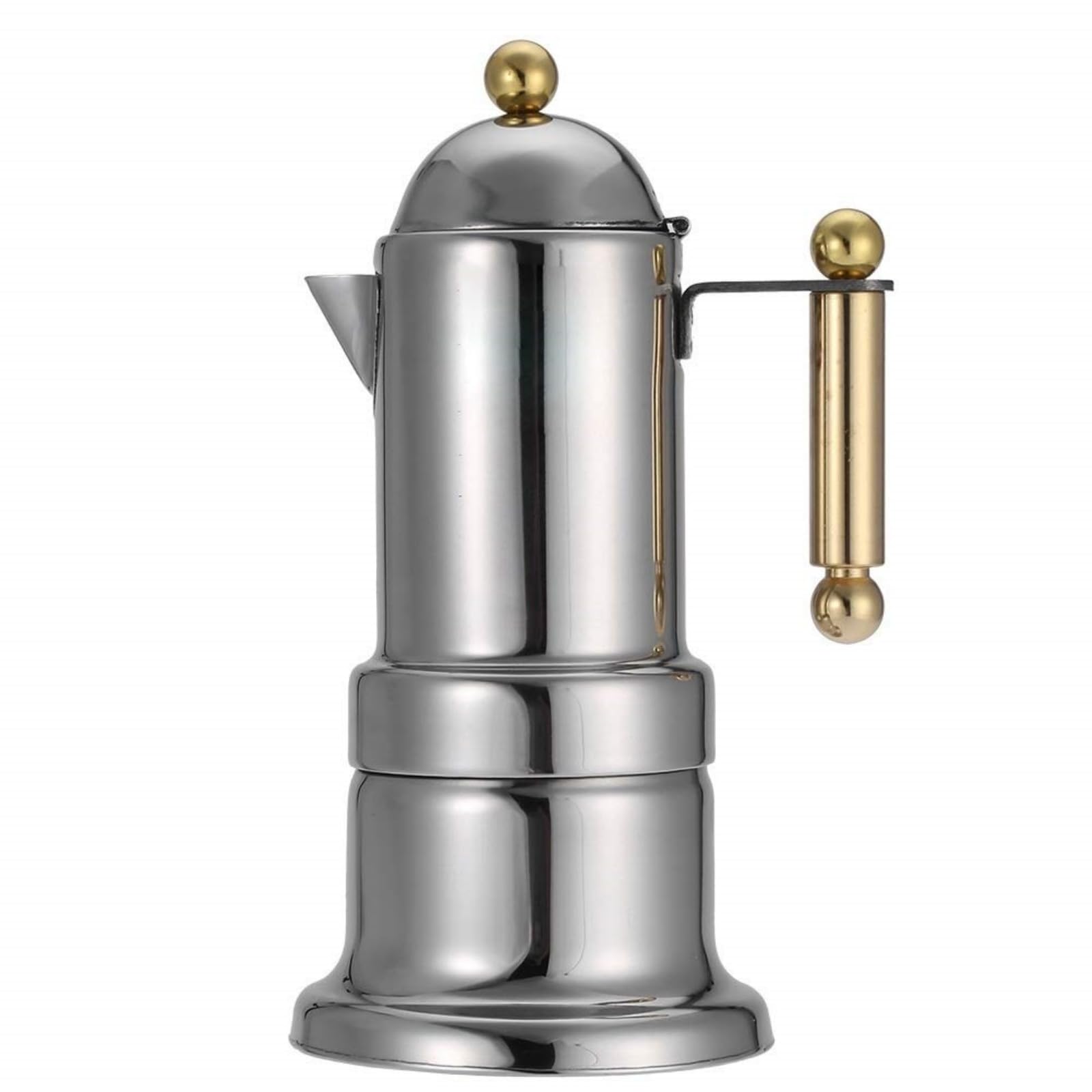 Cafetière Italienne, Acier Inoxydable 4 Tasses Sur La Cuisinière Cafetière Durable Espresso Pot Argent Moka Pot Avec Soupape De Sécurité, Cafetière Moka Plaque à Induction Moka Pot