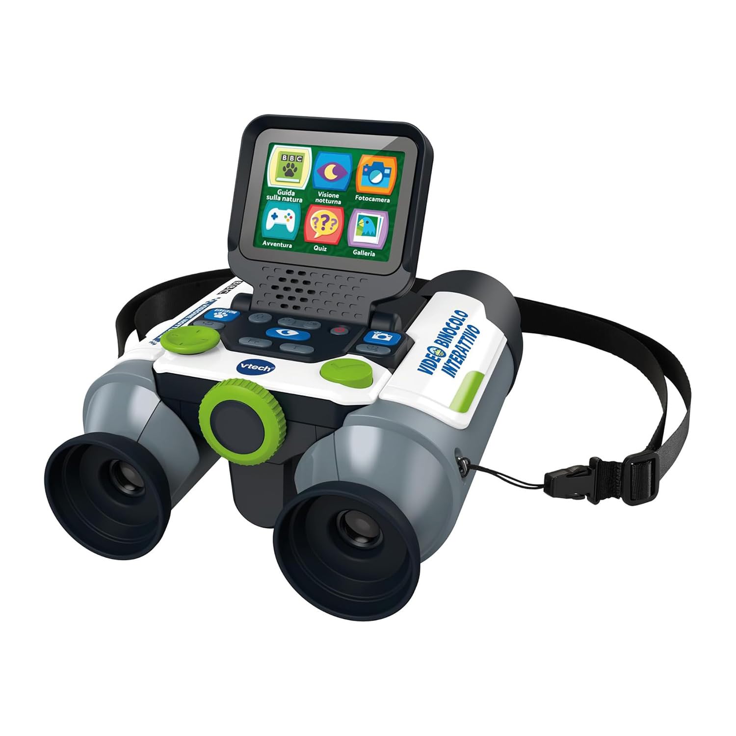 VTech Prismáticos interactivos, prismáticos para niños con 6 Modos de Juego, Pantalla LCD a Color, más de 700 contenidos BBC Integrados, visión Nocturna, Idioma Italiano, Pilas Incluidas, 5-12 años