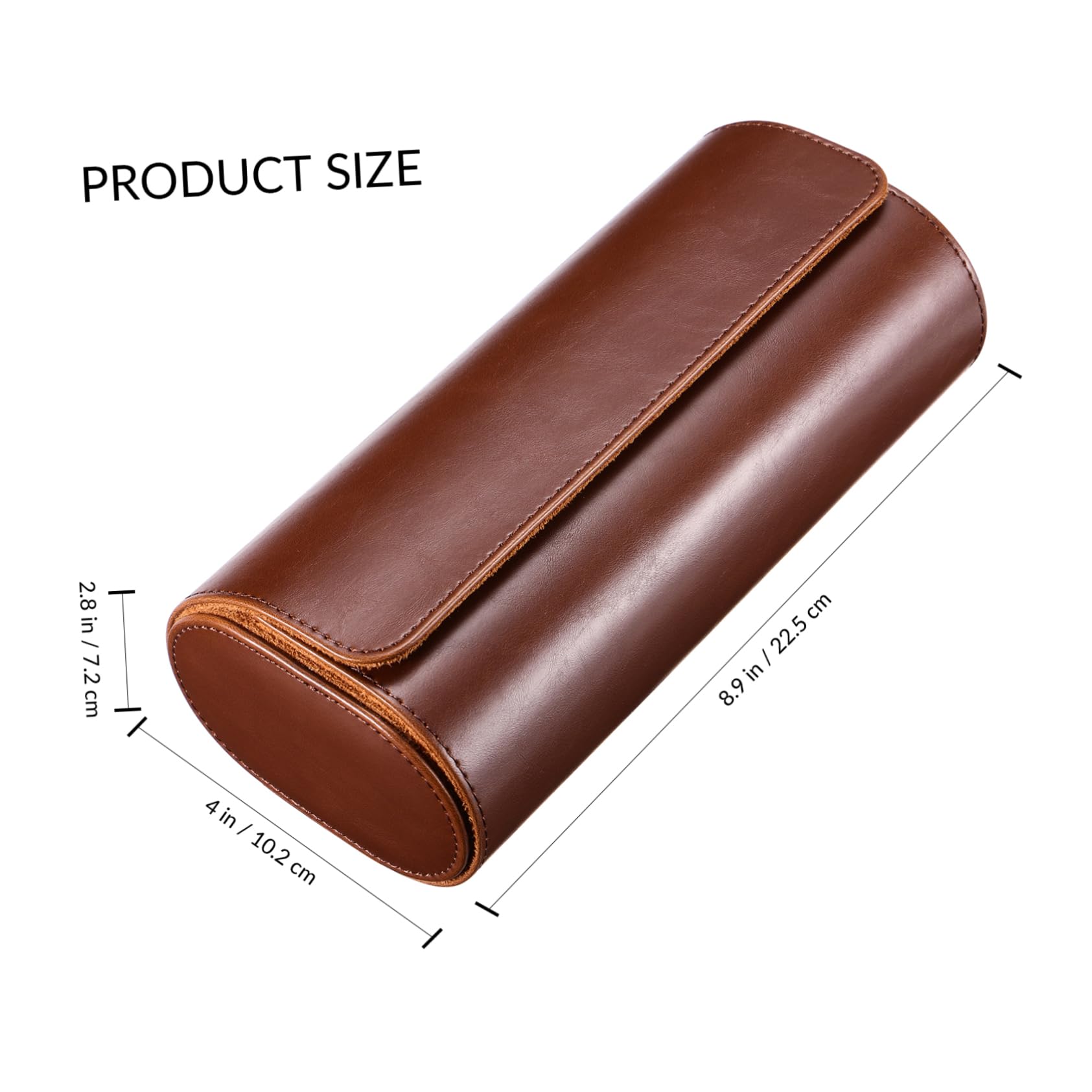 Hemobllo Watch Box 3 Slots Leather Travel Watch Case Roll Creative Watch Organizer Box Watch Display Case Watches Storage Case with Removable Pillows for Men Women (Brown)