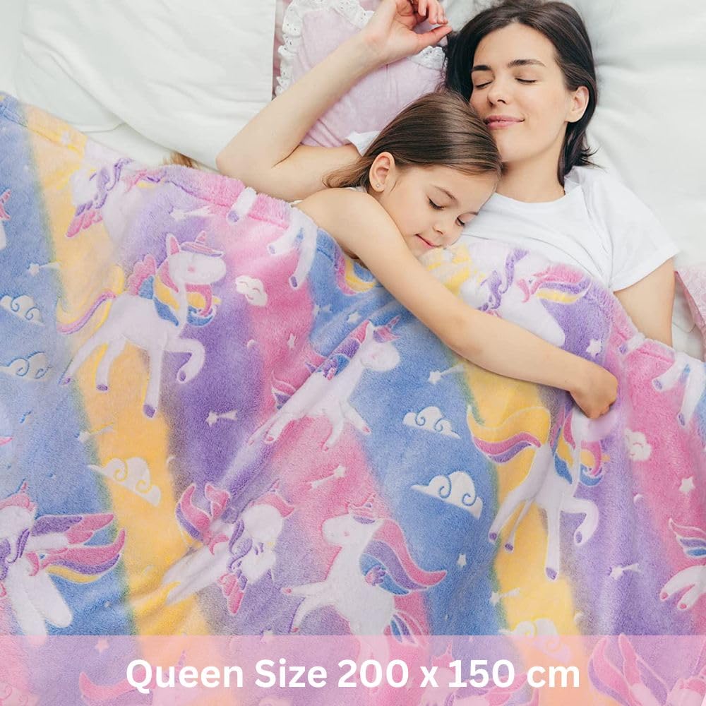 Happy Hues® Glow in The Dark Blanket Kids-Teens Boys & Girls Travel Lightweight Throw Blankets Soft & Fluffy for Kids (UNI Cross) 2
