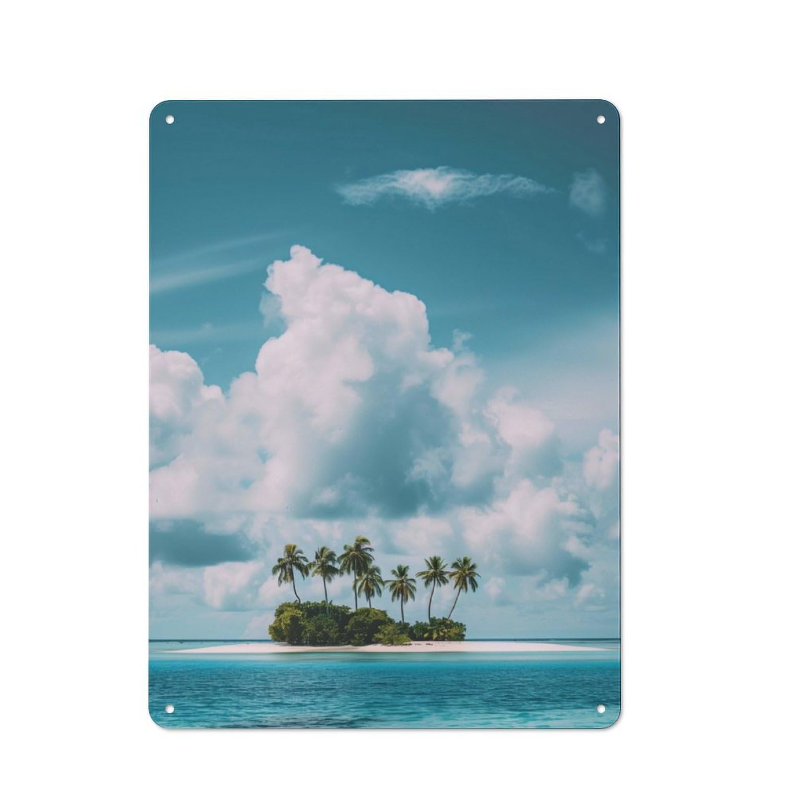 Junmoney Blue Haven Tuamotu Escape Tin Wall Plaque 40X30cm With For Hallway Wall, Suited To Wall Displays In Hallways And Entrance Areas