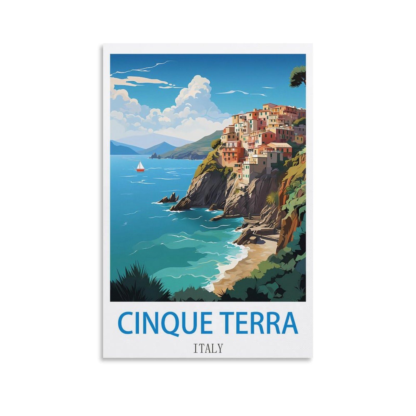 EZMLFA Diamond Art Kits Adults,Cinque Terra Italys,5D Dimond Picture, Crystal Gem Art Crafts for Boys Girls, DIY Mosaic Creations Set for Home Decor 50x60cm