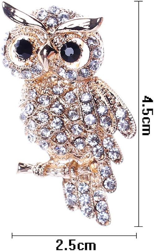 PULABO Simple and Sophisticated DesignElegant Rhinestone Owl Brooch Pin Cartoon Cute Animal Owl Brooch Pin Dress Sweater Coat Ornament, Golden White Diamonds Popular Adorable Quality and Practical : Clothing, Shoes & Jewelry