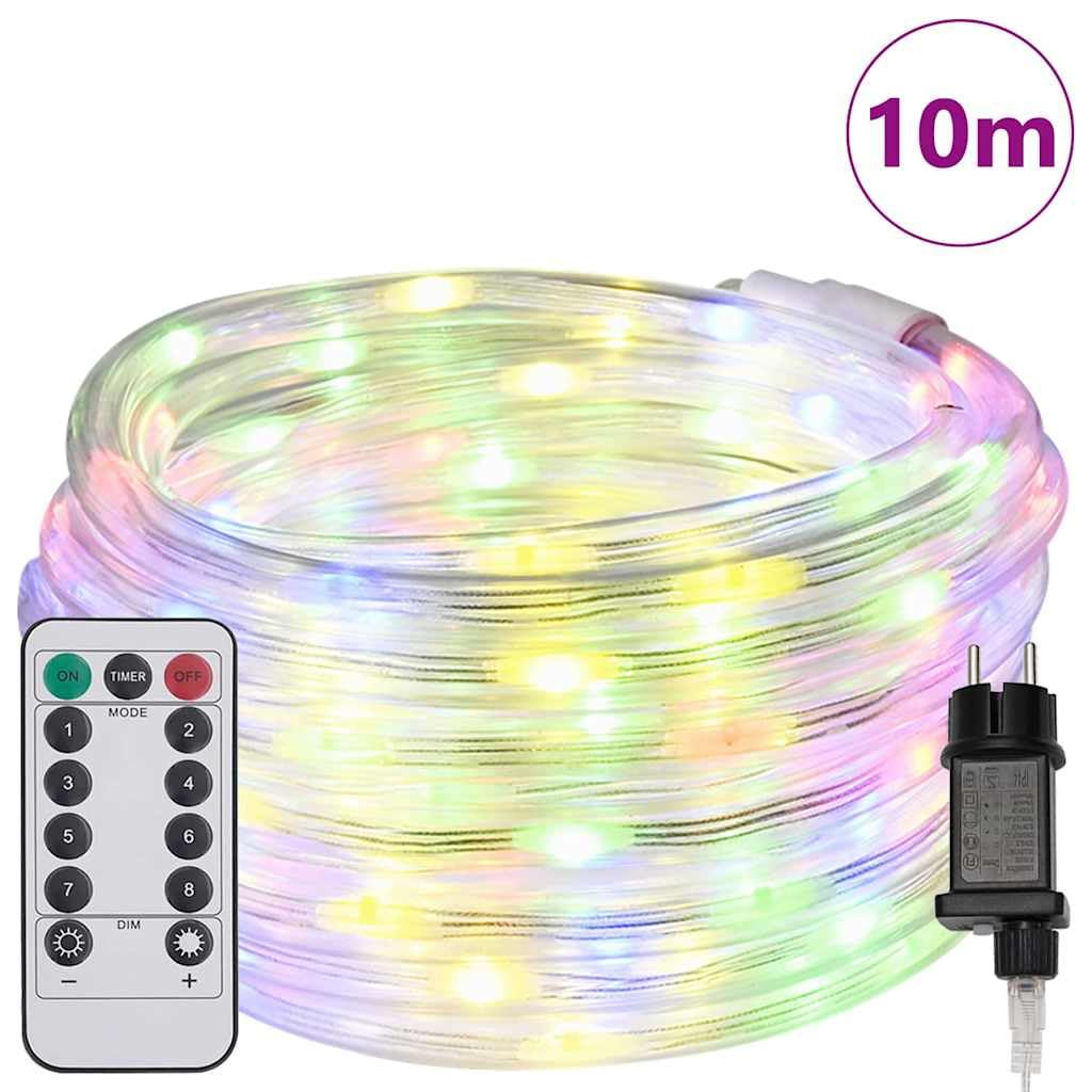 Lichtseil mit 240 LEDs mehrfarbig 10 m PVC, Fernbedienung, wasserdicht, für Innen und Außen, vielseitige Weihnachtsbeleuchtung, Lichterkette für Garten, Terrasse, Fenster, Festtag Deko