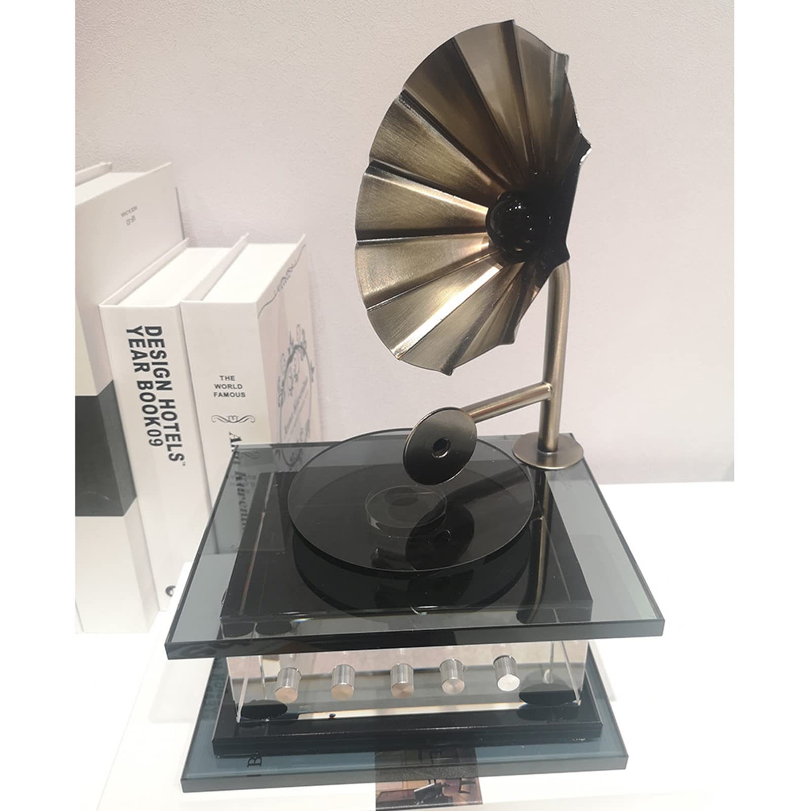 ヴィンテージ木製 蓄音機 フラワーホーンデザイン ヴィンテージ木製 蓄音機 フラワーホーンデザイン ヴィンテージ