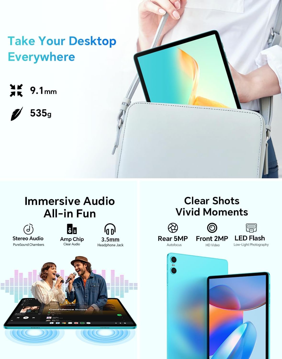 TECLAST P33 Tablet 10" Android 15, con Teclado y Ratón, WiFi 6, BT 5.4 | 10 accesorios tablet 2 en 1,Gemini AI,Widevine L1, 6000 mAh, Octa-Core,64GB ROM + 4TB TF