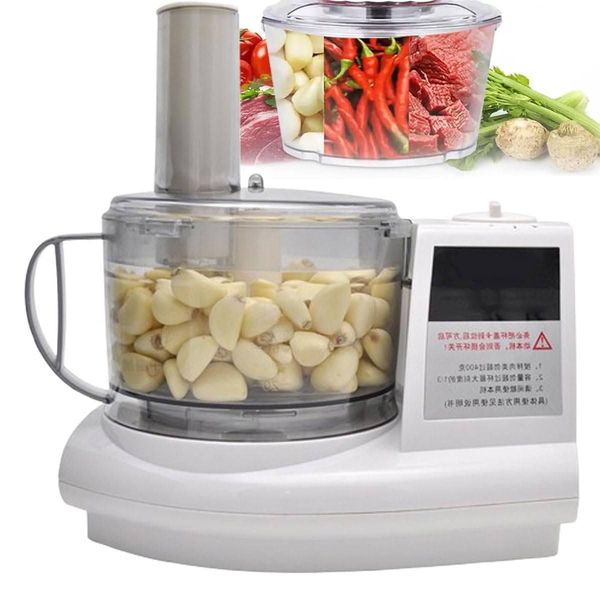Hachoir à ail électrique 500 W amovible avec un bol de 1,5 L pour la cuisine