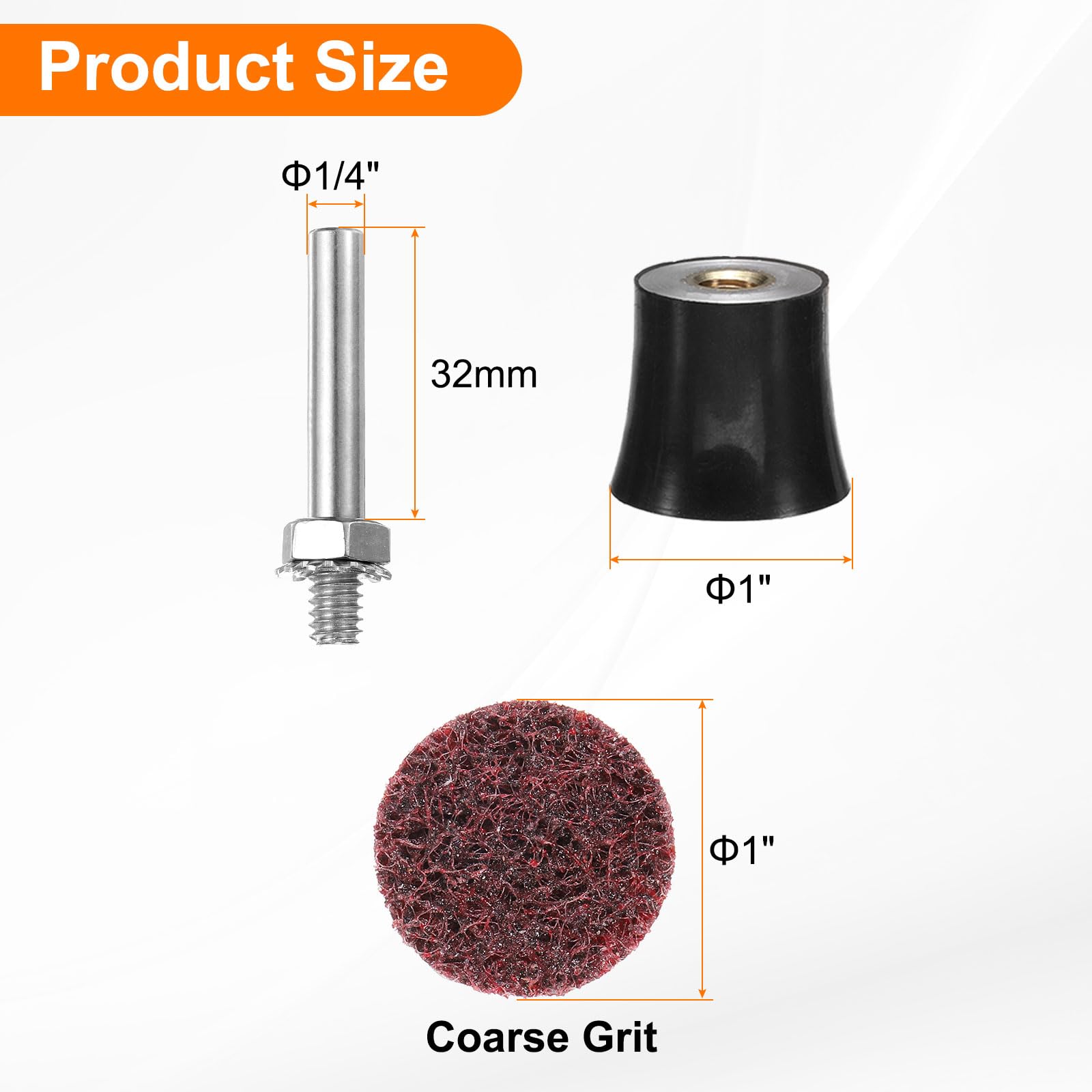 QUARKZMAN 27 szt. tarcze do szybkiego wymiany zestaw 1" Roll Lock krążki szlifierskie z uchwytem na podkładkę trzpieniową 1/4", średnia ziarnistość, tarcza do kondycjonowania powierzchni do