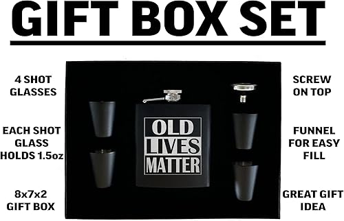 Miniatura 5 de Rogue River Tactical Funny Old Lives Matter - Juego de regalo de jubilación de acero inoxidable, juego de regalo en caja de alta calidad, color