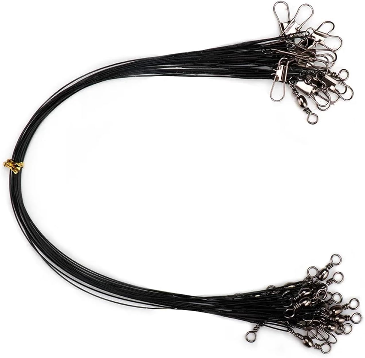 40 Pcs/Lot 32LB Anti-Bite Steel Wire Leaders - with Swivels for Bass/Pike Lure Fishing