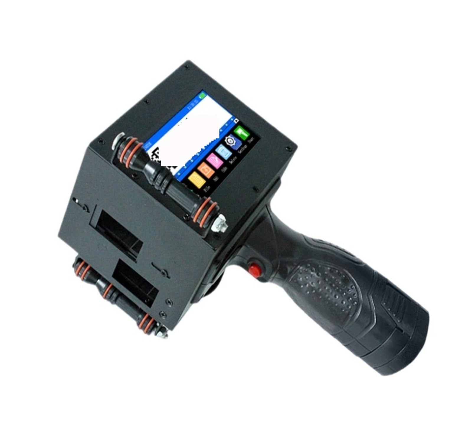 MYUYEE 50Mm Portable Handheld Thermal Inkjet Printer Qr Barcode Batch Number Logo Expiry Date On Any Surfaces (Black With 2 Ink)