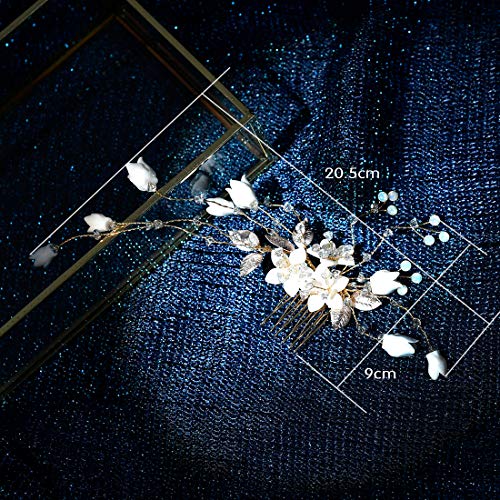 Accesorio de clip de pelo plata flor de cerámica antideslizante 5