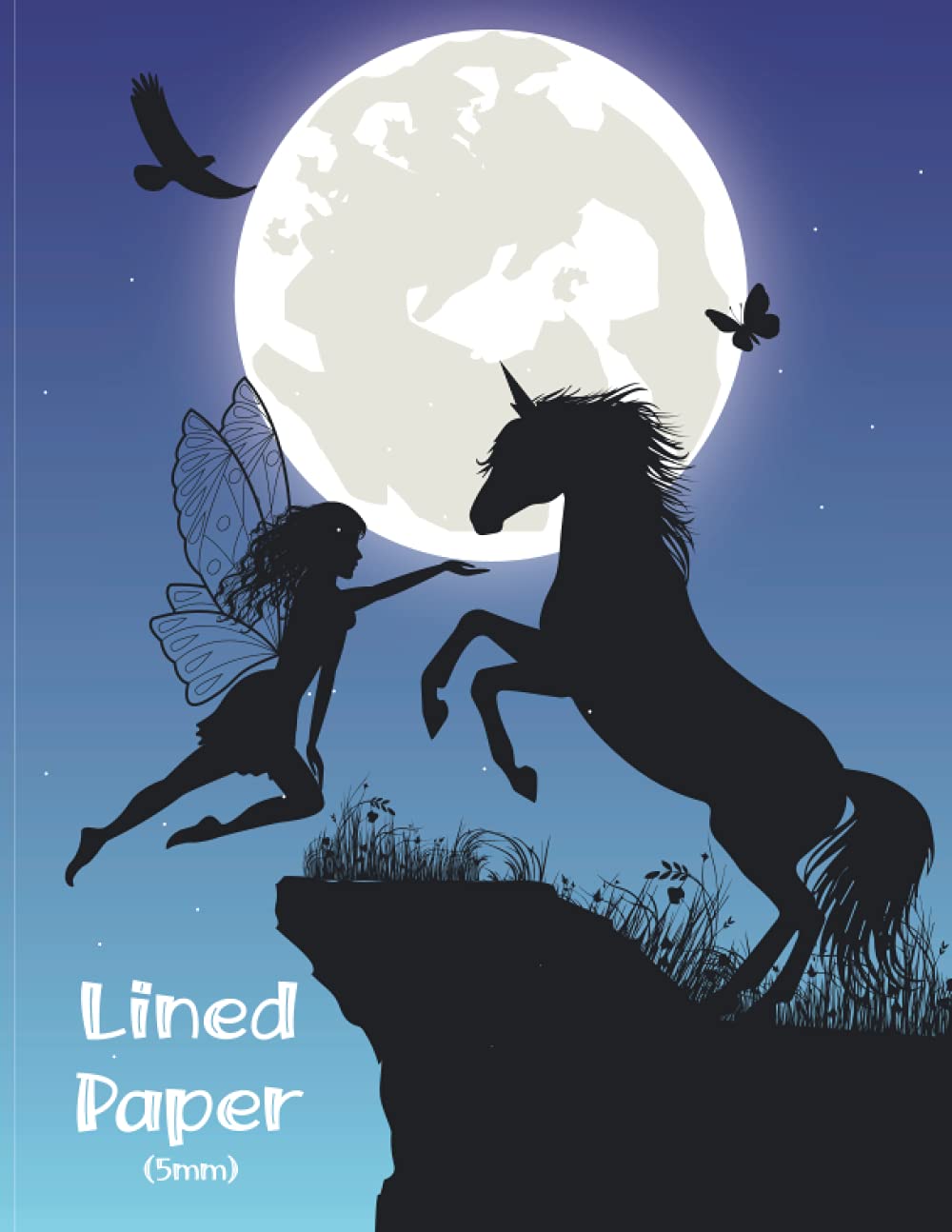 Fairy and Unicorn cover lined exercise Book: 100 pages of 5mm lined exercise paper (Fairy and Unicorn Exercise Books)