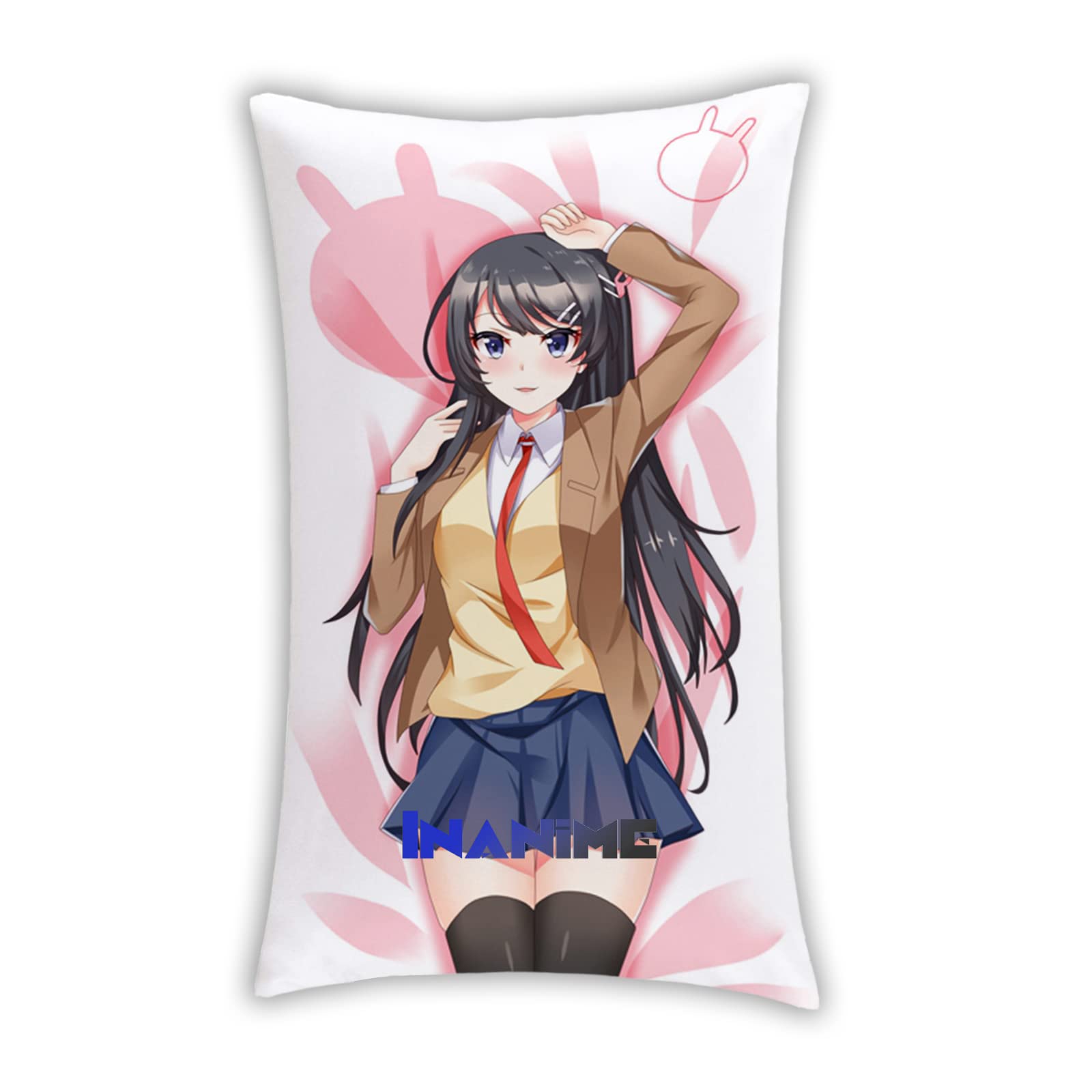 Rascal Does Not Dream of Bunny Girl Senpai Sakurajima Mai Anime Pillowcase Cover Japanese Anime Hug 20x36inch Decorative Pillow Cover Peach Skin King Size