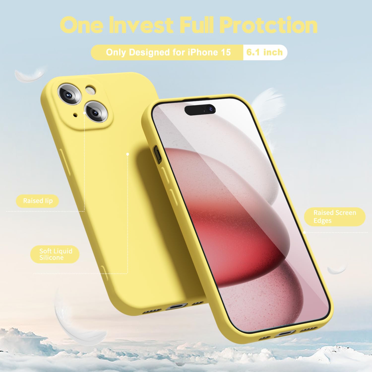 oakxco for iPhone 16 Pro Max Case Liquid Silicone, Soft Rubber Gel Elegant Aesthetic Basic Simple Cover, Cute Thin Slim TPU Matte Solid Color Plain Smooth Case for Women Girl, Light Pink — view 1050