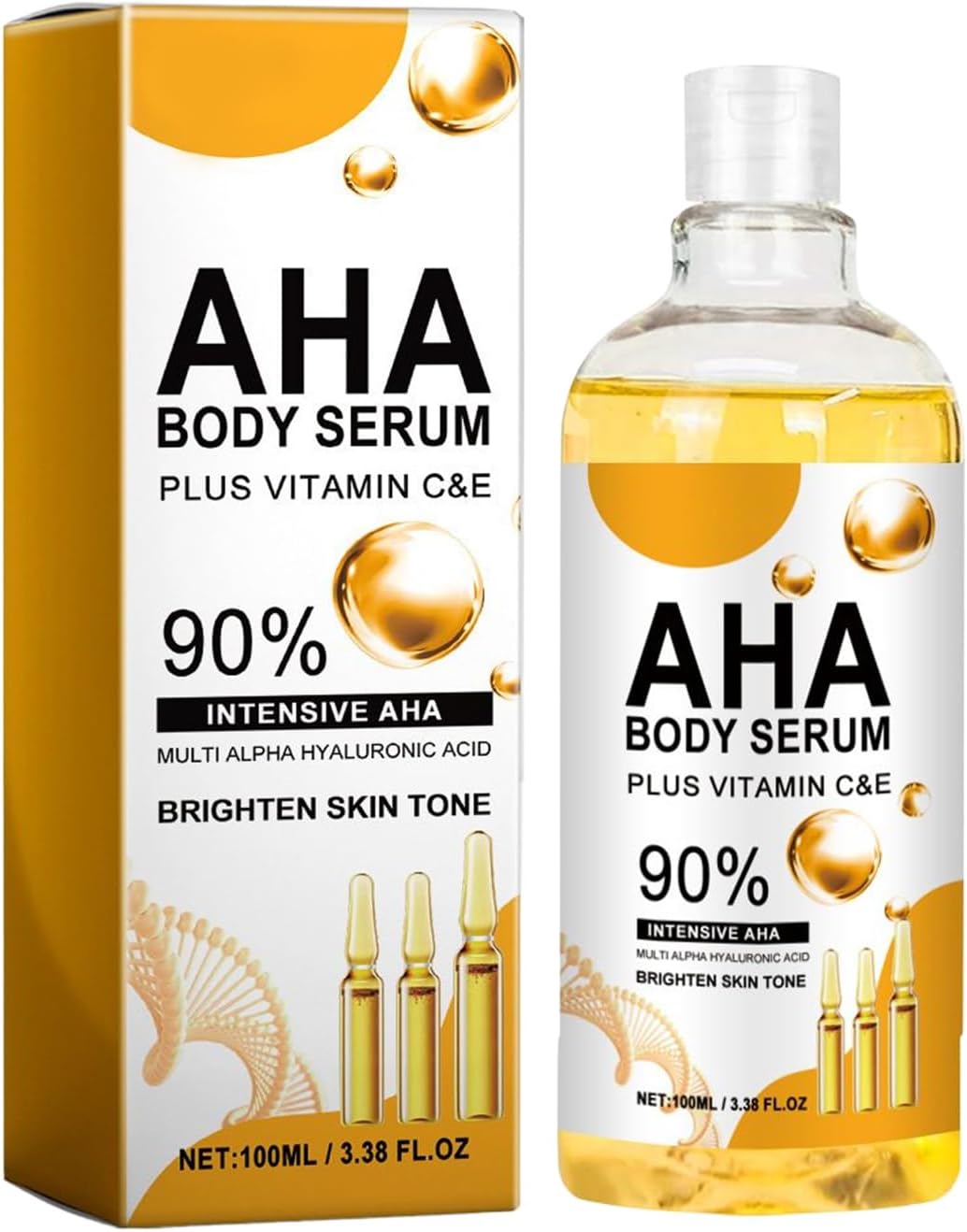 AHAS Body Serums, Voedende Hydraterende Oplossing, Verhelderende Reparatie Van De Huidverzorging, Krachtige -blend, Diepe Hydratatie, 100 Ml, Voor Nachtelijke Huidverzorging