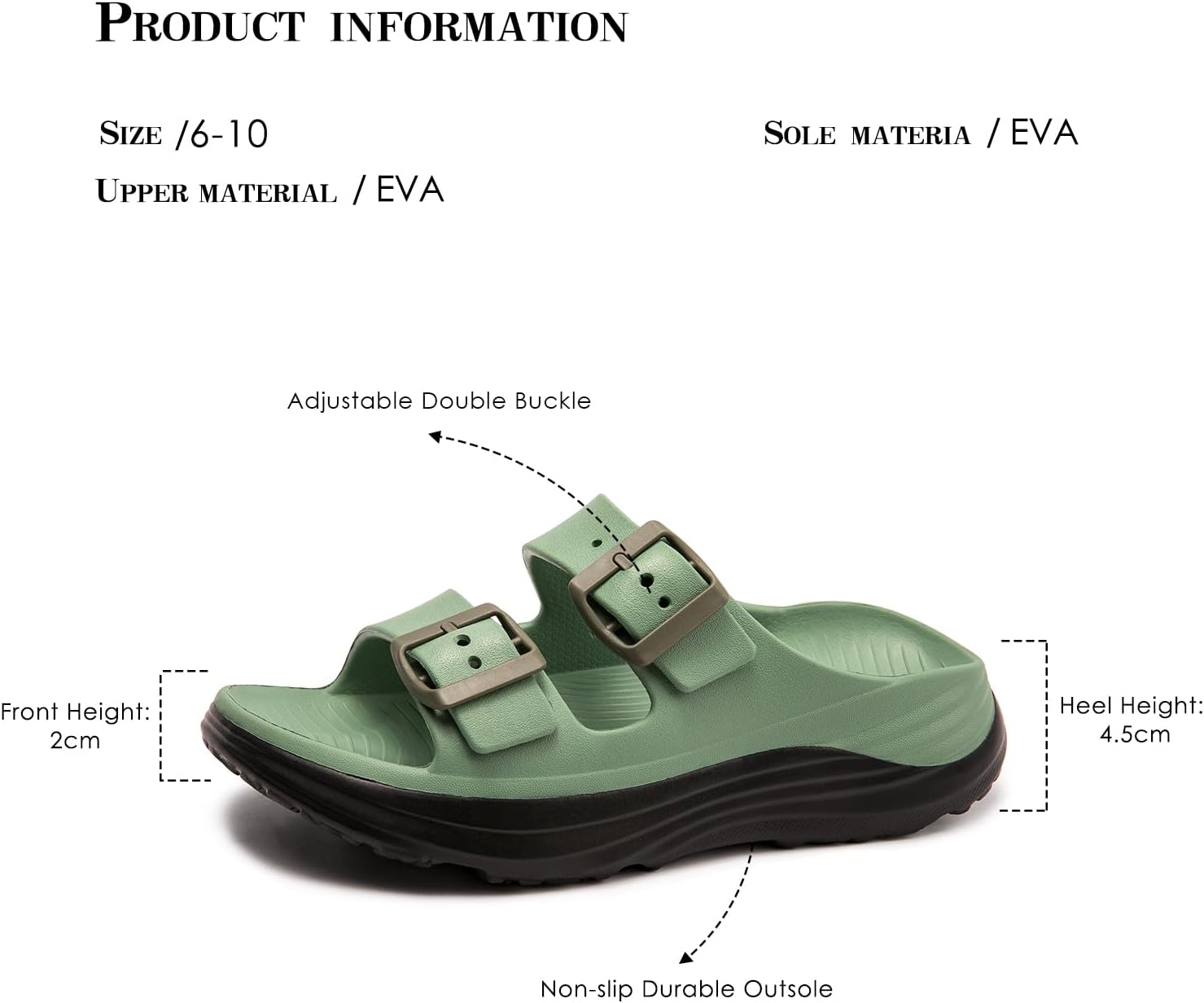 FUNKYMONKEY Women's Arch Support Sandals for Plantar Fasciitis–Lightweight EVA Cushioned Slides with Dual Adjustable Straps, Non-Slip Sole & Ergonomic Footbed for All-Day Comfort - Image 6