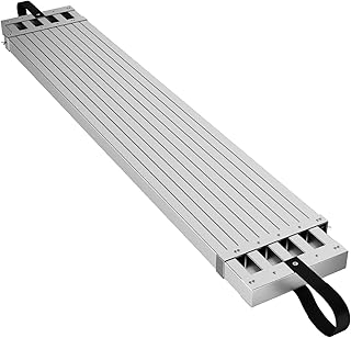 8-13ft Telescoping Plank, Aluminum Work Plank, 440 Lbs Load Capacity Extension Scaffolding Plank with Skid-Proof Platform Scaffold Ladder Accessory, 12.5 Inch Width, Silver