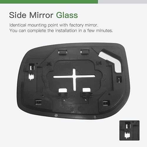 Miniatura 4 de SCITOO Espejo retrovisor lateral de vidrio para pasajero derecho para Toyota Yaris 2007-2012 con calefacción, cromo convexo, repuesto exterior