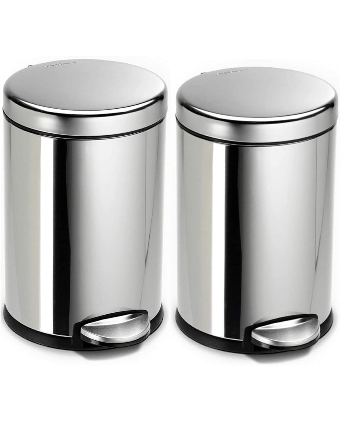 LITTERBIN Stainless Steel Plain Pedal Dustbin 5 Ltr Garbage Bin with Removable Bucket (Set of 2) Dustbin For Home, Kitchen, Bathroom, Office And Washroom