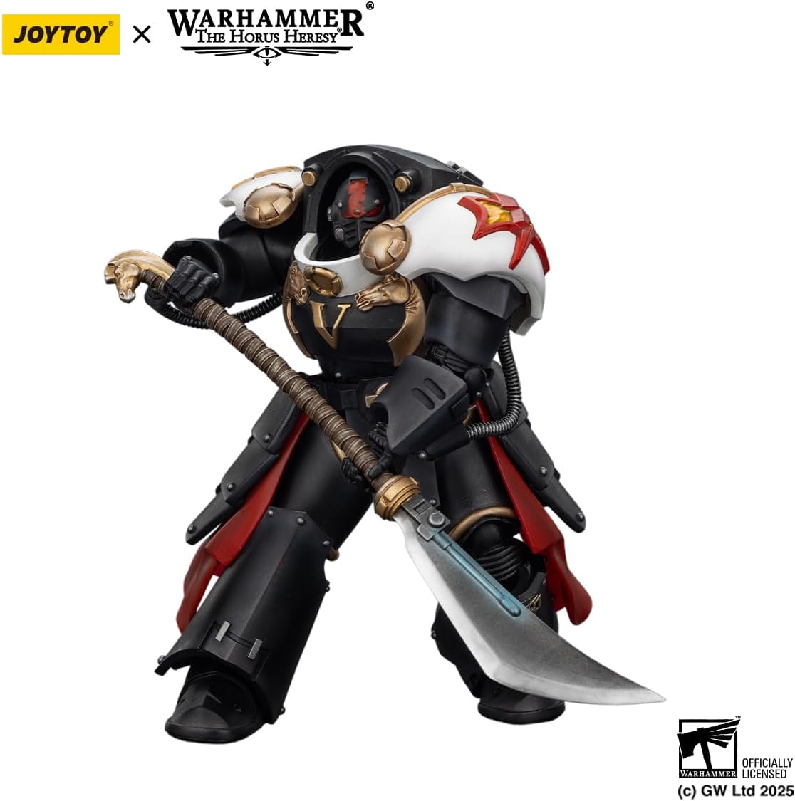 JOYTOY Warhammer The Horus Heresy White Scars Ebon Keshig Terminator 1 with Power Glaive 1:18 Action Figure Mecha Joy Toy Model Collectible Figurine Ages 15+, Height 5.4 inch