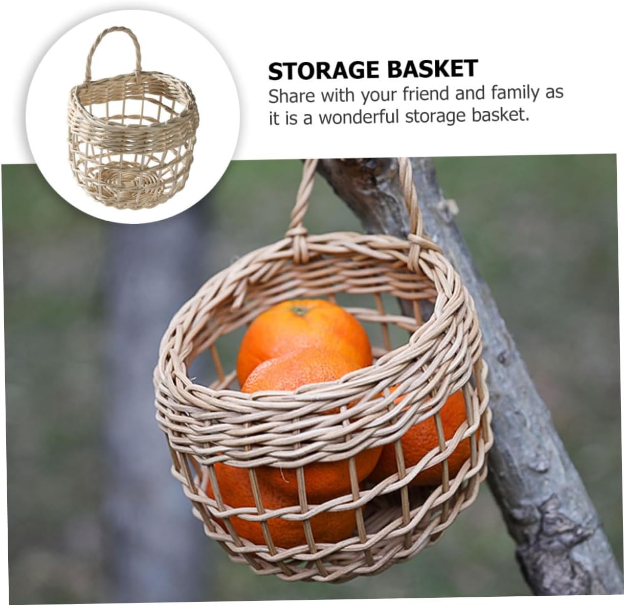 Zerodeko 3pcs Hollow Rattan Hanging Basket for Kitchen Storage Versatile Garlic Ginger and Egg Organizer Boho Wall Decor for Home and Garden