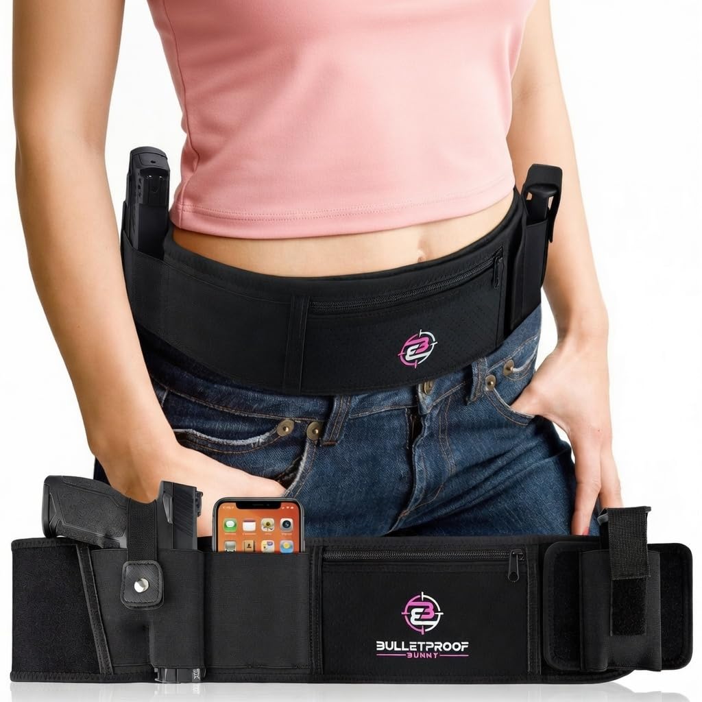 Belly Band Holster for Concealed Carry - Gun Holster for Women - Fits Glock, Smith Wesson, Taurus, Ruger, Sig, and More -Breathable Neoprene Waistband Holster for Most Pistols and Revolvers