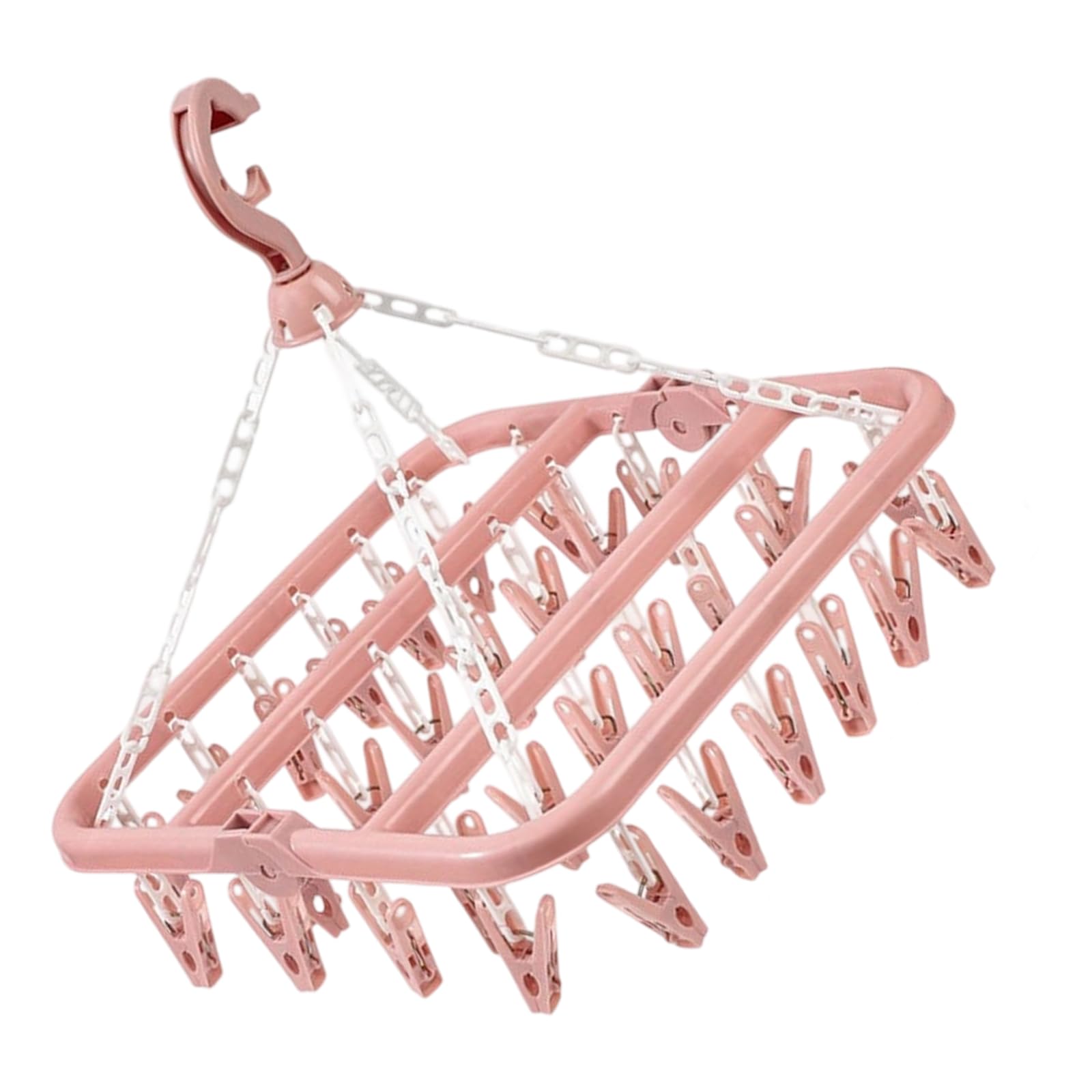 Nucelit Capacity Garment Hanger 32 Multiple Clips Space Efficient Foldable Frame Clothes Drying Rack for Apartments Heavy Duty Clothes Drying Rack