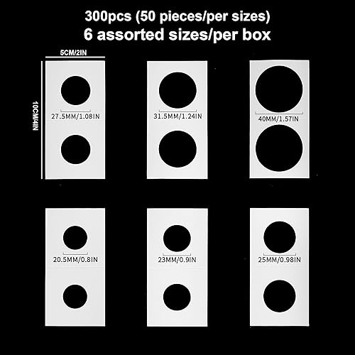 Miniatura 8 de 450 piezas de monedas en 9 tamaños de cartón, bolsillos de 2 x 2 pulgadas, suministros para colección de monedas, álbum de exhibición, libro de