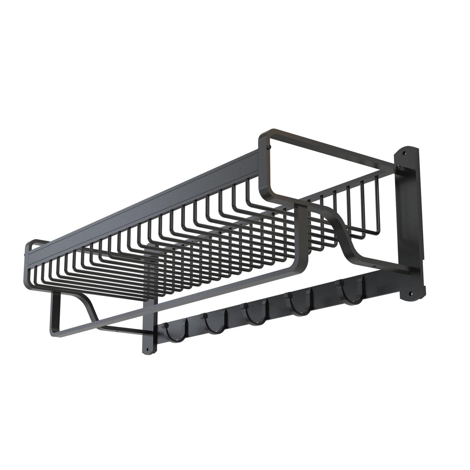 Towel Rail Wall Mounted Bath Towel Rack Bathroom Mesh Basket Shelf for Bathroom
