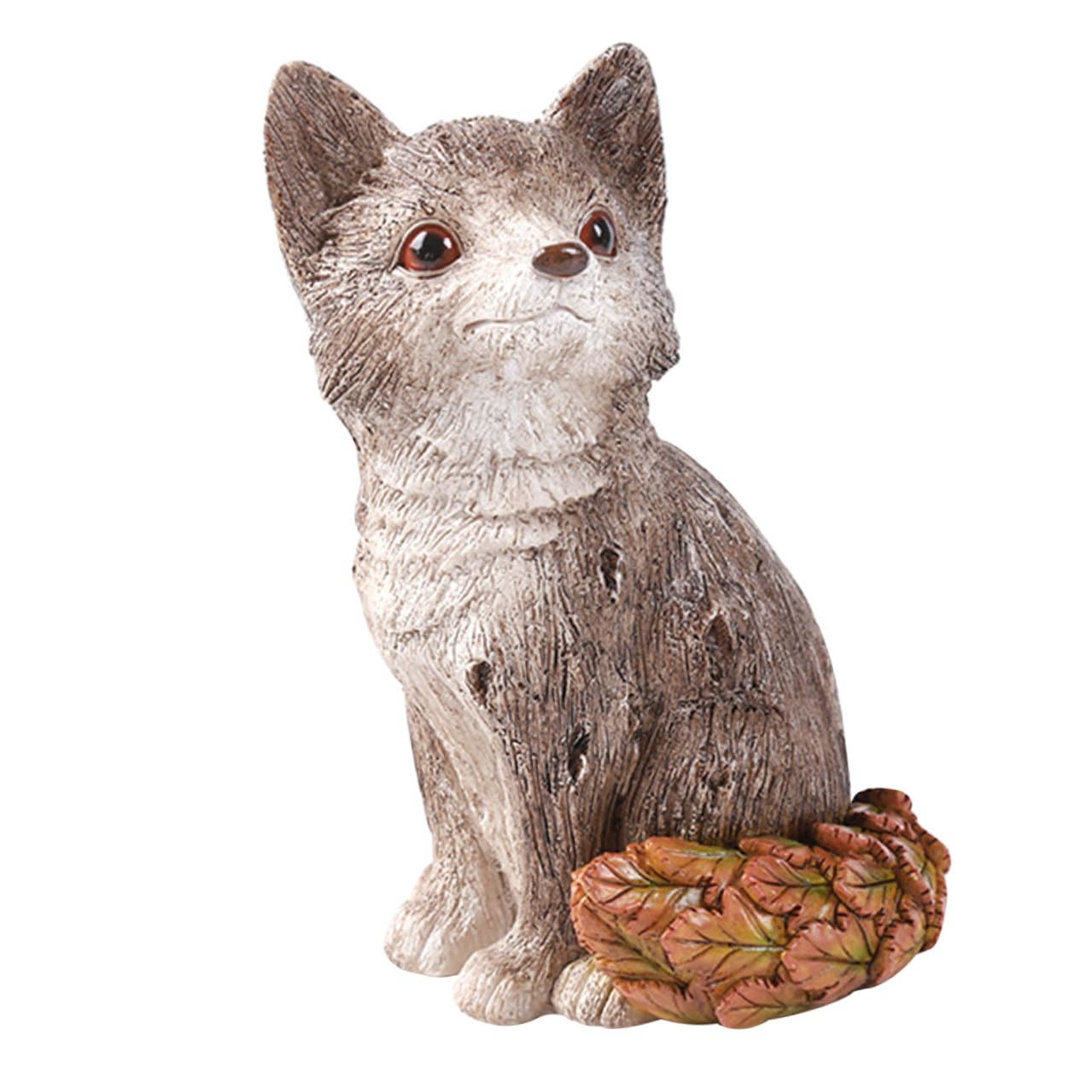 Anneome Gartenfigur und Lebendigem Design Fuchs aus Synthetischem Harz Handgefertigte mit Detaillierter Textur für Draußen im Garten oder Hof