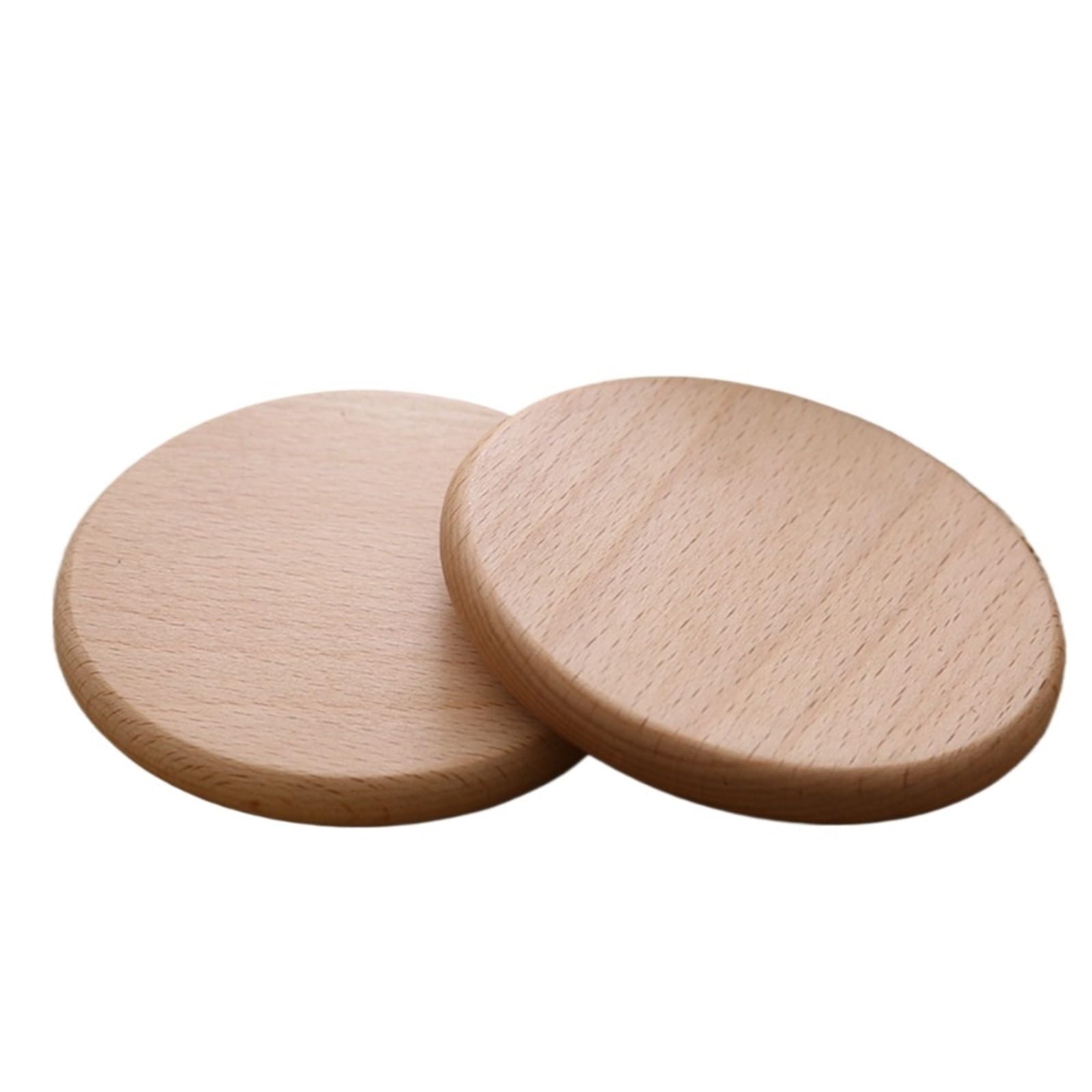 Insulated Coasters 2pcs New Wood Coasters Durable Heat Resistant Square Round Placemats 8.8cm Tea Coffee Cup Pad for Drinks Coffee Pads Beer Home Office(Beech R1)