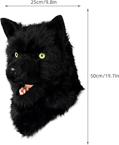 Miniatura 5 de HAOAN Máscara de perro peludo de cabeza completa de lobo realistas para Halloween, carnaval, disfraces, fiesta, cosplay, disfraz para mujeres y