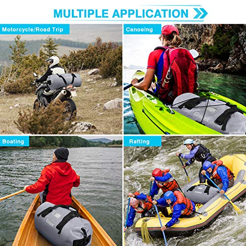 Gonex 60L Large Waterproof Duffle, Snowproof Durable Travel Dry Duffel Bag for Skiing Kayaking Boating Fishing Outdoor Adventure Gray