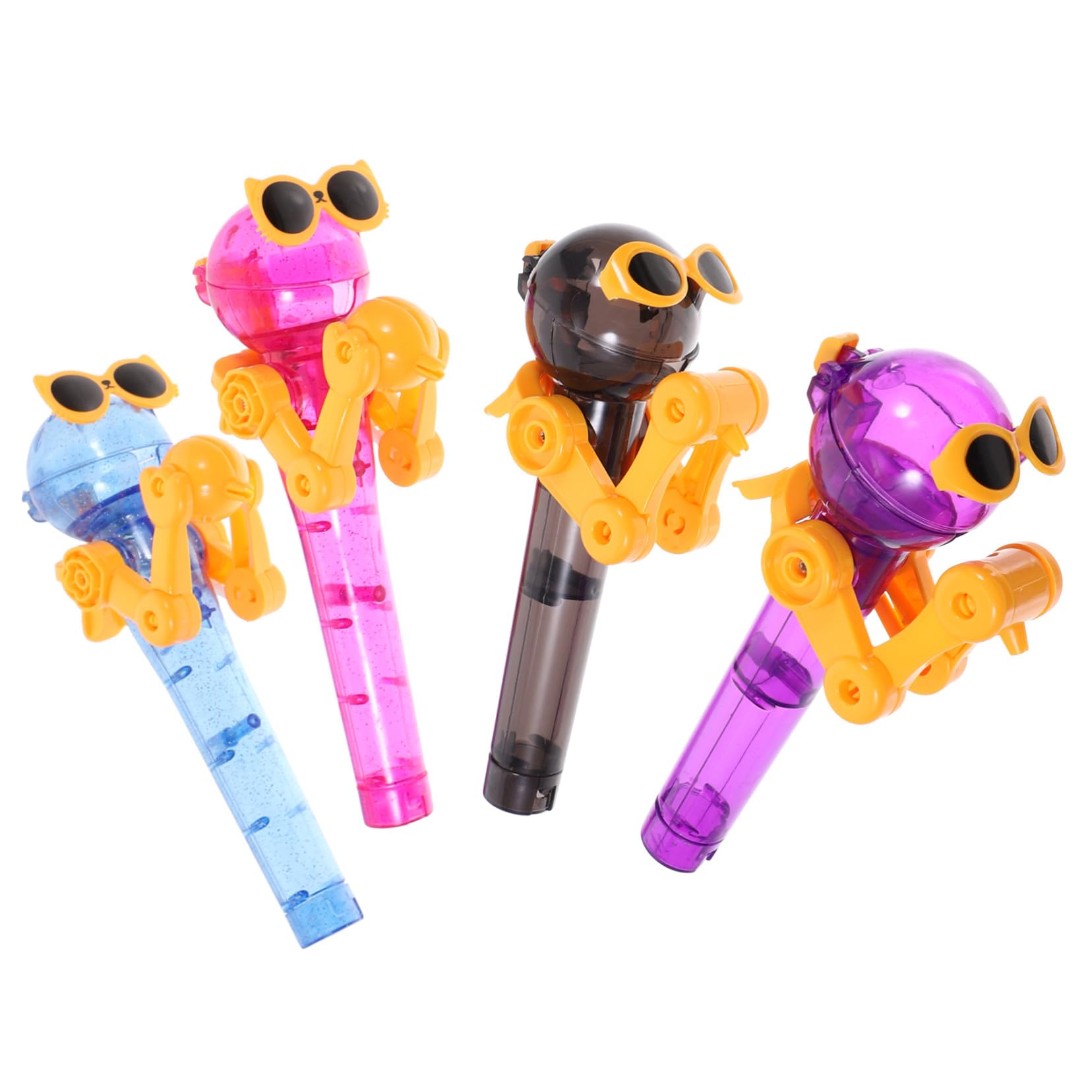 BESPORTBLE Porta Lecca-Lecca Colore Casuale Set 4 Pezzi Robot Divertente in ABS a Forma di Dinosauro Cartoon, Facile da Usare, Creativo per Feste di Compleanno Ragazzo Ragazza
