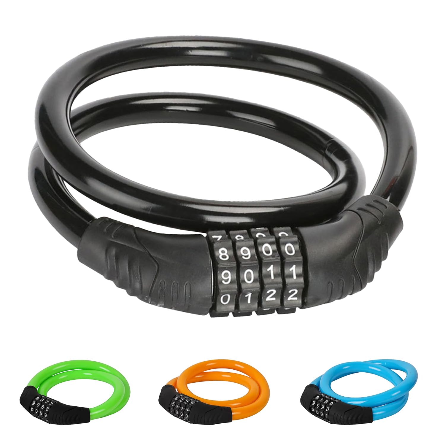 Amazon.co.jp: 自転車ロック ワイヤーロック 自転車 鍵 ダイヤル 4桁