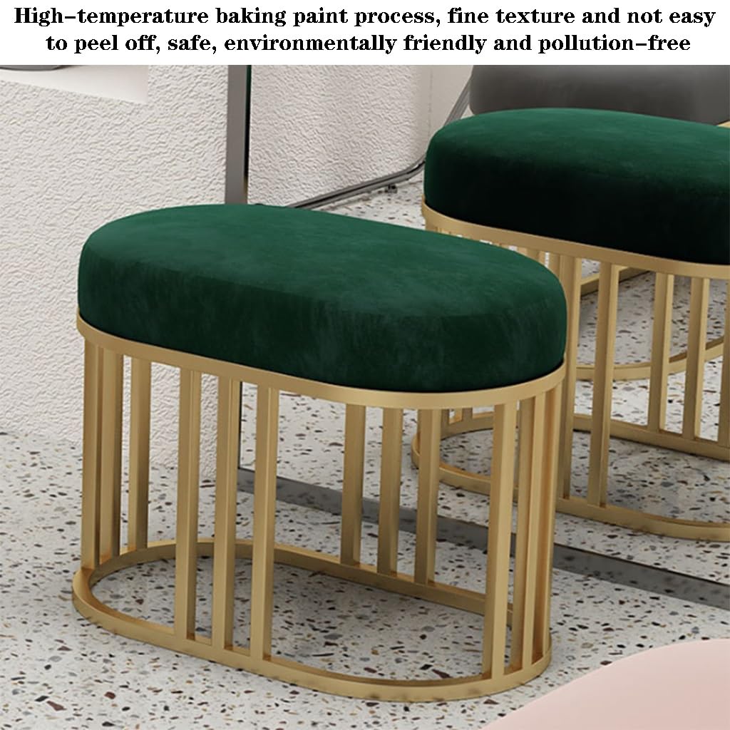 EsEntL Schuh-Eingangsbank, Schuhsitz, Schuhbank mit gepolstertem Stoff-Sitzkissen, perfekt für Eingangsbereich, Flur, Wohnzimmer, Schlafzimmer (Farbe: Grün, Größe: 60 x 35 x 45 cm)